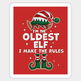 I'm The Oldest Elf Xmas Family Matching Funny Christmas Sticker